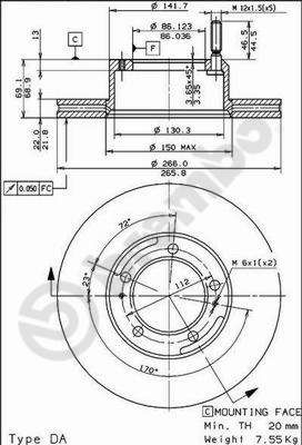 BREMBO 09.3991.10 - Bremsscheibe