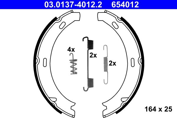 ATE 03.0137-4012.2 - Bremsbackensatz, Feststellbremse