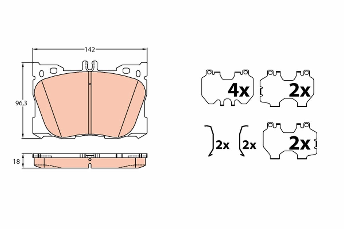 TRW GDB2150 - Bremsbelagsatz, Scheibenbremse