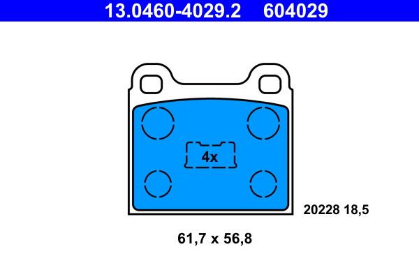 ATE 13.0460-4029.2 - Bremsbelagsatz, Scheibenbremse