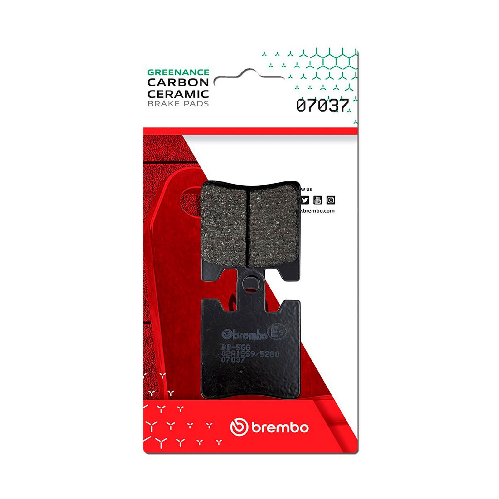 BREMBO 07037 - Bremsbelagsatz, Scheibenbremse