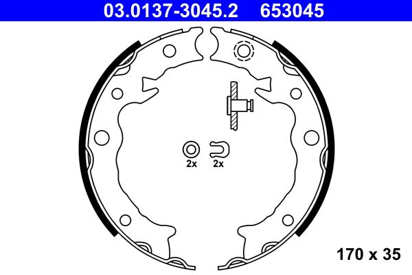 ATE 03.0137-3045.2 - Bremsbackensatz, Feststellbremse