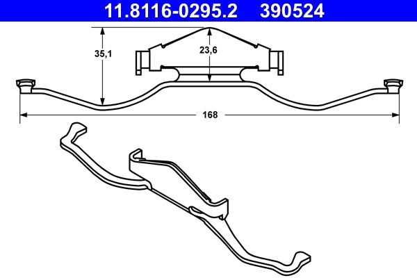 ATE 11.8116-0295.2 - Feder, Bremssattel