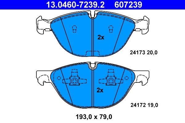 ATE 13.0460-7239.2 - Bremsbelagsatz, Scheibenbremse