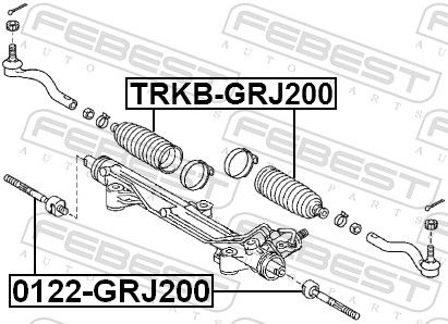 FEBEST 0122-GRJ200 - Axialgelenk, Spurstange