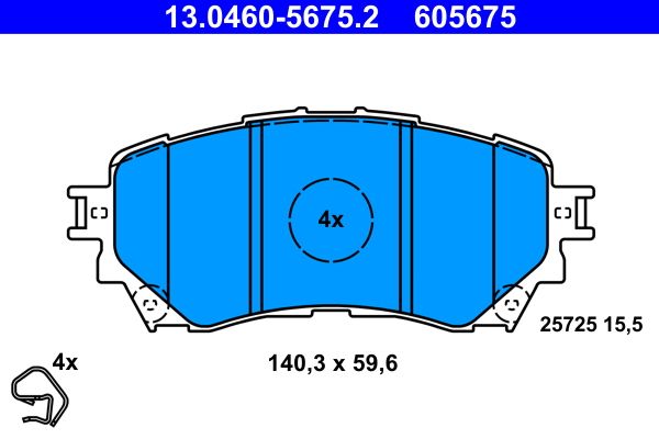 ATE 13.0460-5675.2 - Bremsbelagsatz, Scheibenbremse