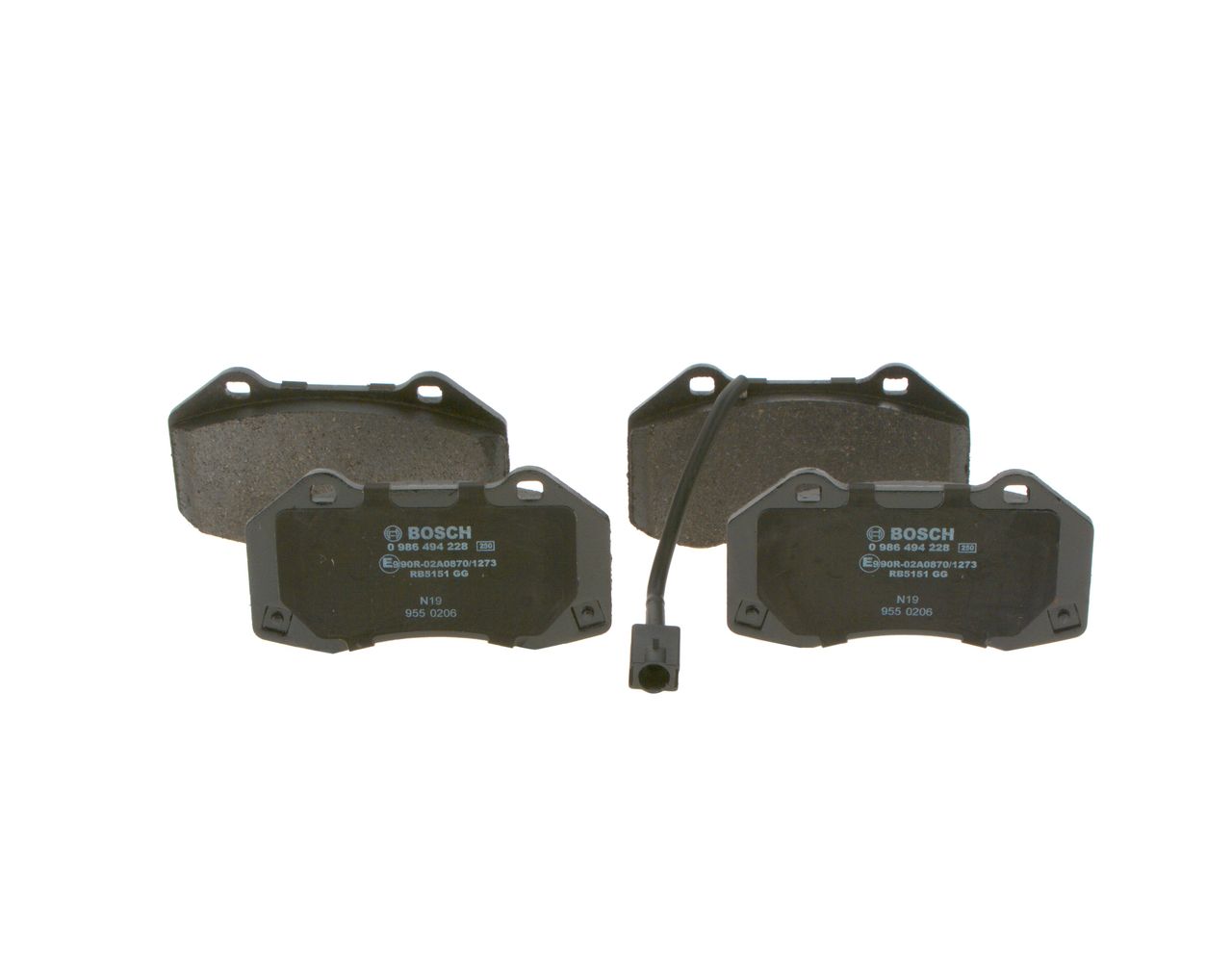 BOSCH 0 986 494 228 - Bremsbelagsatz, Scheibenbremse