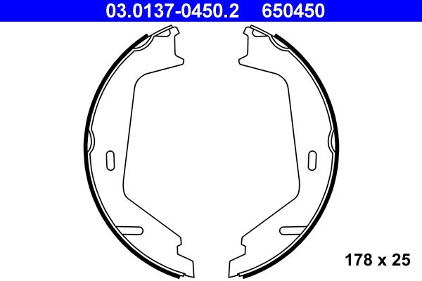 ATE 03.0137-0450.2 - Bremsbackensatz, Feststellbremse