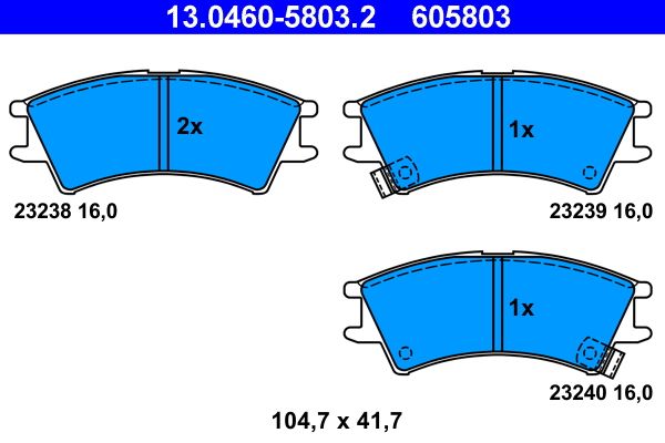 ATE 13.0460-5803.2 - Bremsbelagsatz, Scheibenbremse