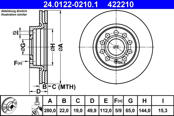 ATE 24.0122-0210.1 - Bremsscheibe