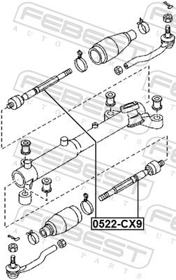 FEBEST 0522-CX9 - Axialgelenk, Spurstange