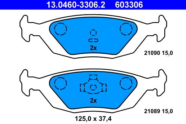 ATE 13.0460-3306.2 - Bremsbelagsatz, Scheibenbremse