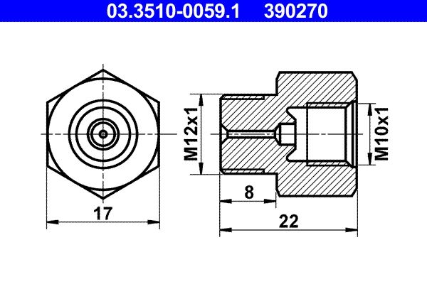ATE 03.3510-0059.1 - Adapter, Bremsleitung