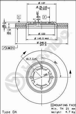 BREMBO 09.5668.10 - Bremsscheibe