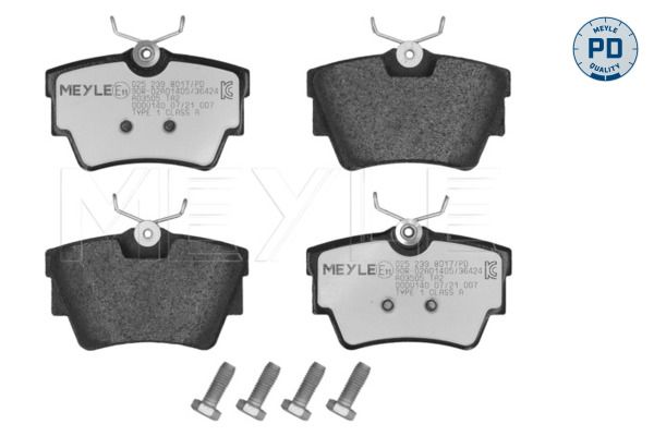 MEYLE 025 239 8017/PD - Bremsbelagsatz, Scheibenbremse