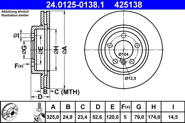 ATE 24.0125-0138.1 - Bremsscheibe