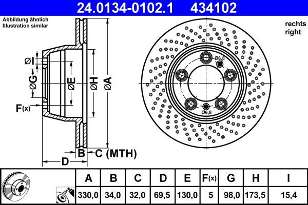 ATE 24.0134-0102.1 - Bremsscheibe