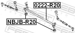 FEBEST 0222-R20 - Axialgelenk, Spurstange