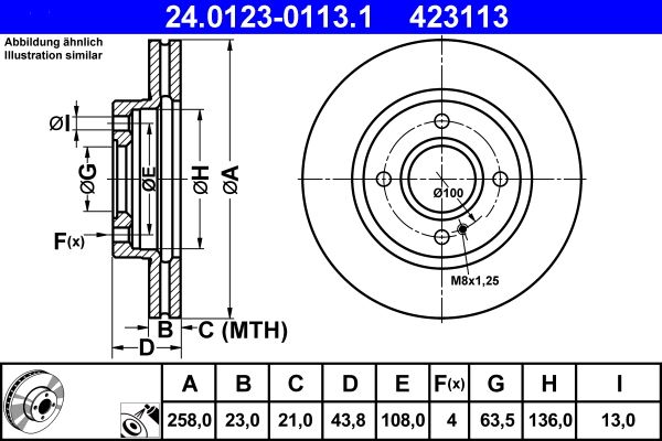 ATE 24.0123-0113.1 - Bremsscheibe