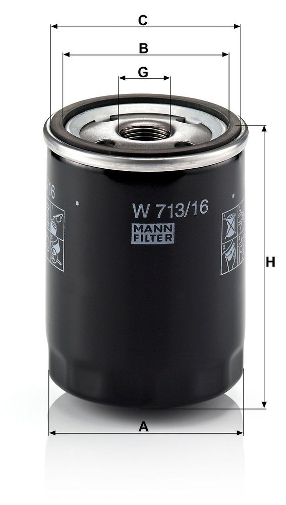 MANN-FILTER W 713/16 - Ölfilter