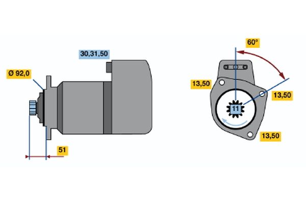 BOSCH 0 986 017 100 - Starter