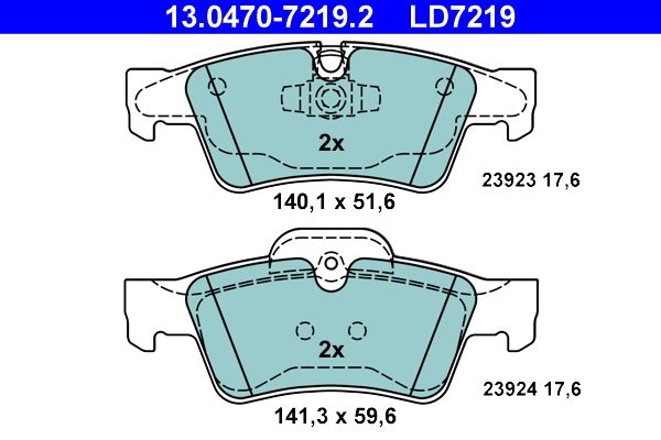 ATE 13.0470-7219.2 - Bremsbelagsatz, Scheibenbremse