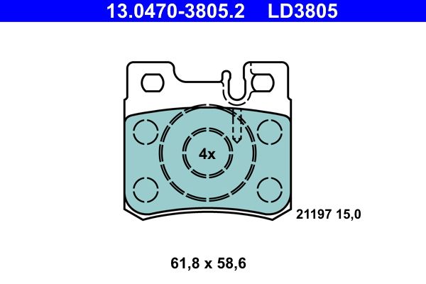 ATE 13.0470-3805.2 - Bremsbelagsatz, Scheibenbremse