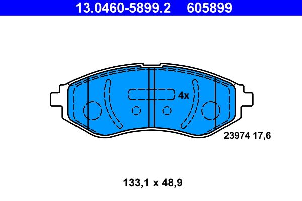 ATE 13.0460-5899.2 - Bremsbelagsatz, Scheibenbremse