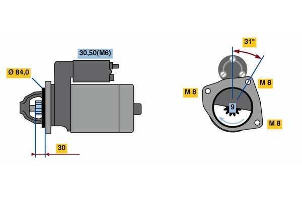 BOSCH 0 001 109 365 - Starter