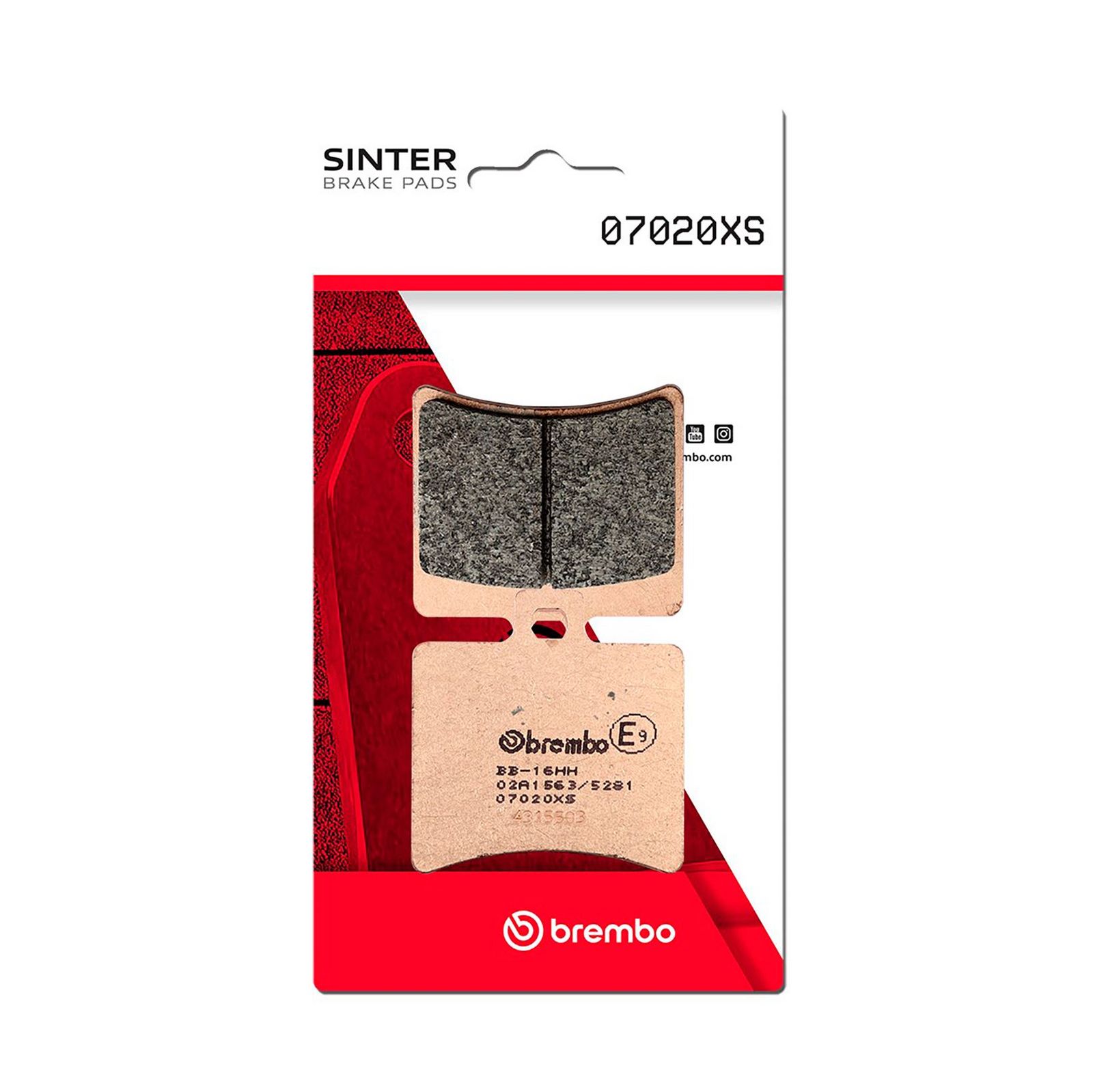 BREMBO 07020XS - Bremsbelagsatz, Scheibenbremse