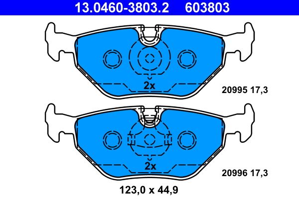 ATE 13.0460-3803.2 - Bremsbelagsatz, Scheibenbremse