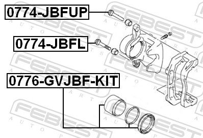 FEBEST 0774-JBFUP - Führungsbolzen, Bremssattel
