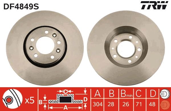 TRW DF4849S - Bremsscheibe