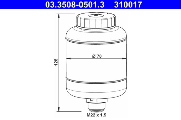 ATE 03.3508-0501.3 - Ausgleichsbehälter, Bremsflüssigkeit