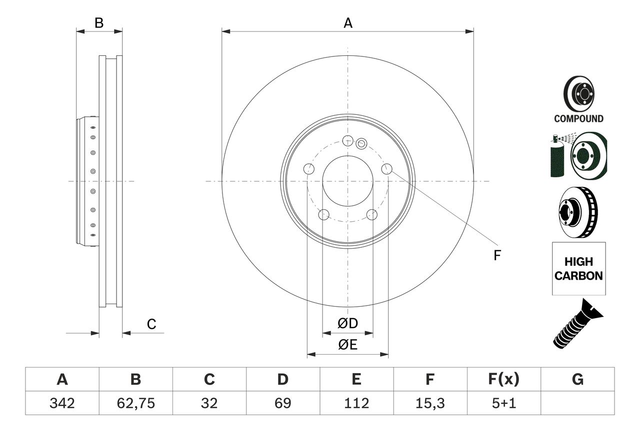 BOSCH 0 986 479 G37 - Bremsscheibe