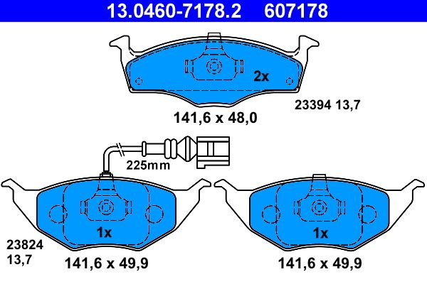 ATE 13.0460-7178.2 - Bremsbelagsatz, Scheibenbremse