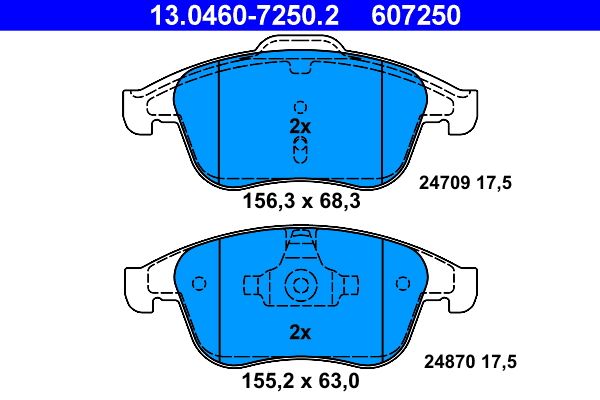 ATE 13.0460-7250.2 - Bremsbelagsatz, Scheibenbremse