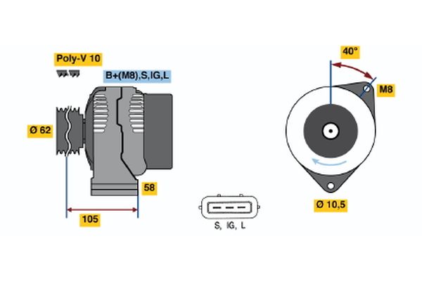 BOSCH 0 123 525 500 - Generator