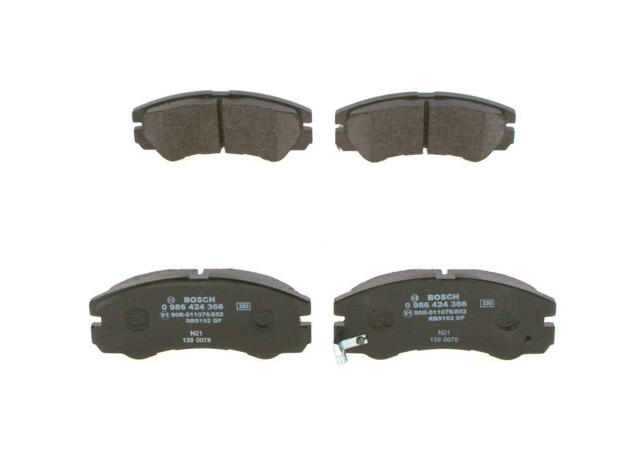 BOSCH 0 986 424 366 - Bremsbelagsatz, Scheibenbremse