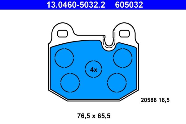 ATE 13.0460-5032.2 - Bremsbelagsatz, Scheibenbremse