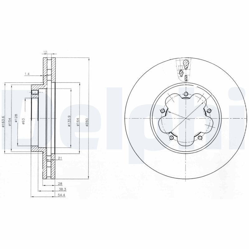 DELPHI BG4007 - Bremsscheibe