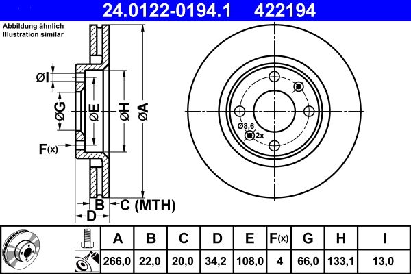 ATE 24.0122-0194.1 - Bremsscheibe
