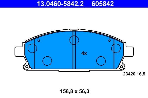 ATE 13.0460-5842.2 - Bremsbelagsatz, Scheibenbremse