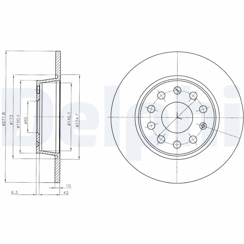 DELPHI BG4324C - Bremsscheibe