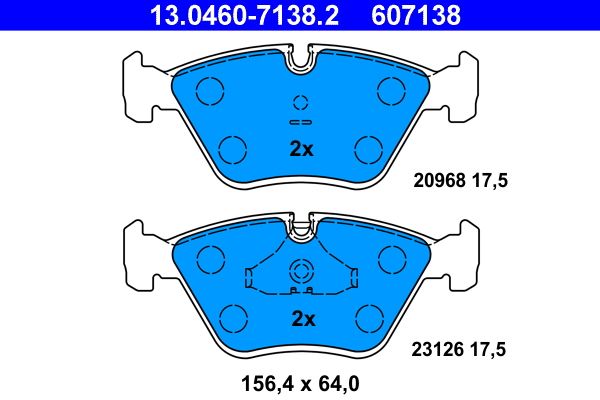 ATE 13.0460-7138.2 - Bremsbelagsatz, Scheibenbremse