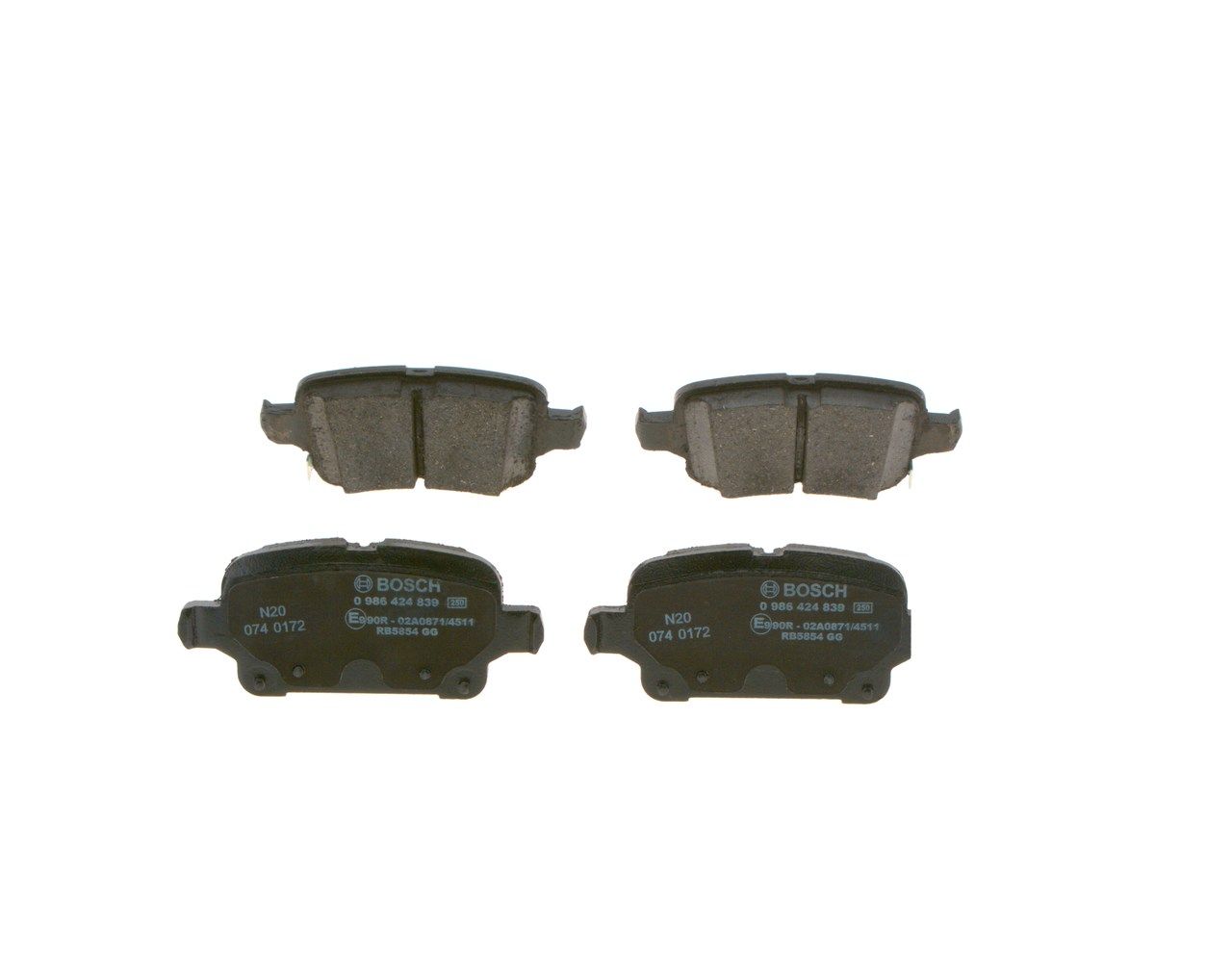 BOSCH 0 986 424 839 - Bremsbelagsatz, Scheibenbremse