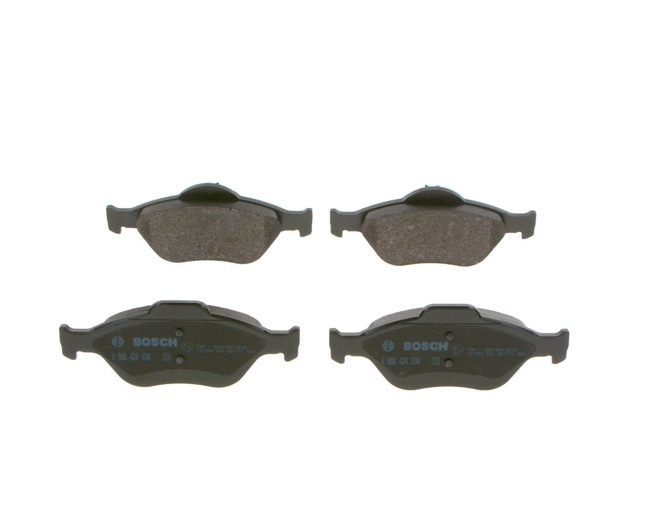 BOSCH 0 986 424 034 - Bremsbelagsatz, Scheibenbremse