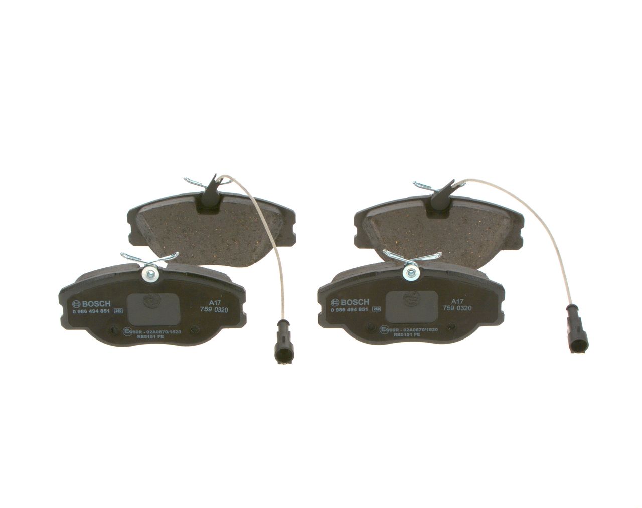 BOSCH 0 986 494 851 - Bremsbelagsatz, Scheibenbremse