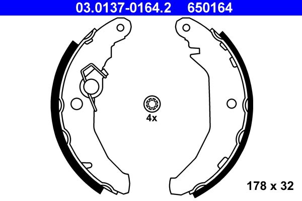 ATE 03.0137-0164.2 - Bremsbackensatz