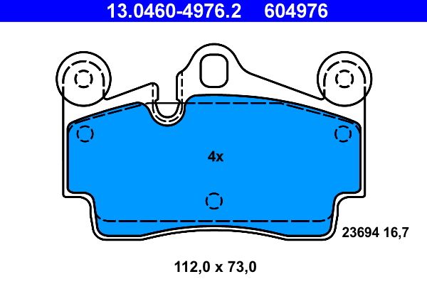 ATE 13.0460-4976.2 - Bremsbelagsatz, Scheibenbremse